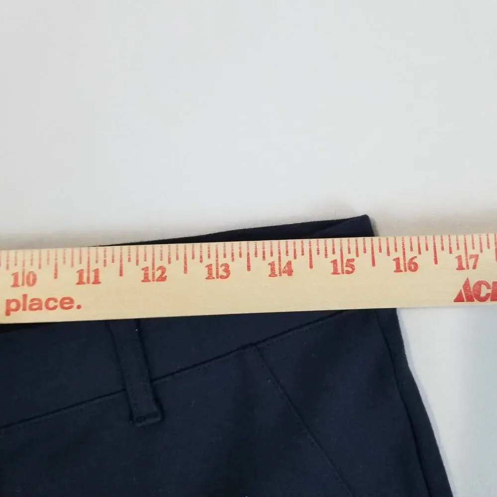 2 PC Quince Pants Womens Large Tall Black Navy Ultra-Stretch Ponte Straight Leg